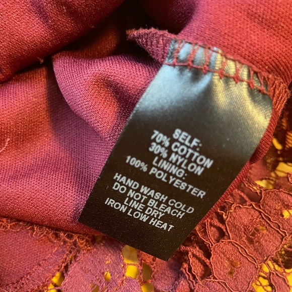 Lulu’s Turn Back Time Burgundy Lace 2-Piece Set Size XS - Picture 10 of 16